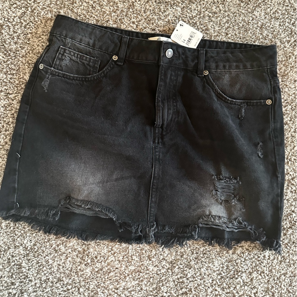 Free People black jean skirt